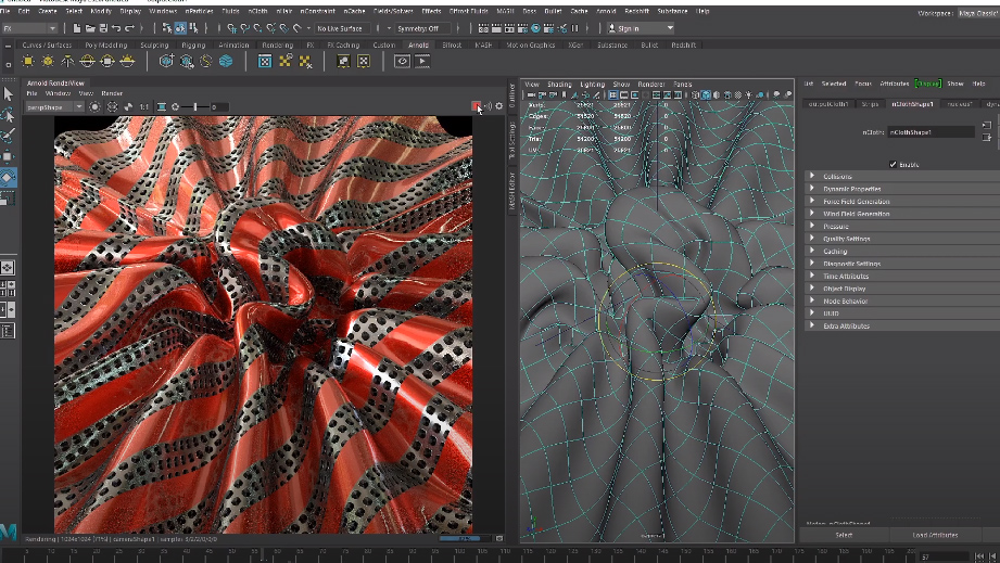 Cloth Procedural Shading In Maya & Arnold Renderer 3DArt