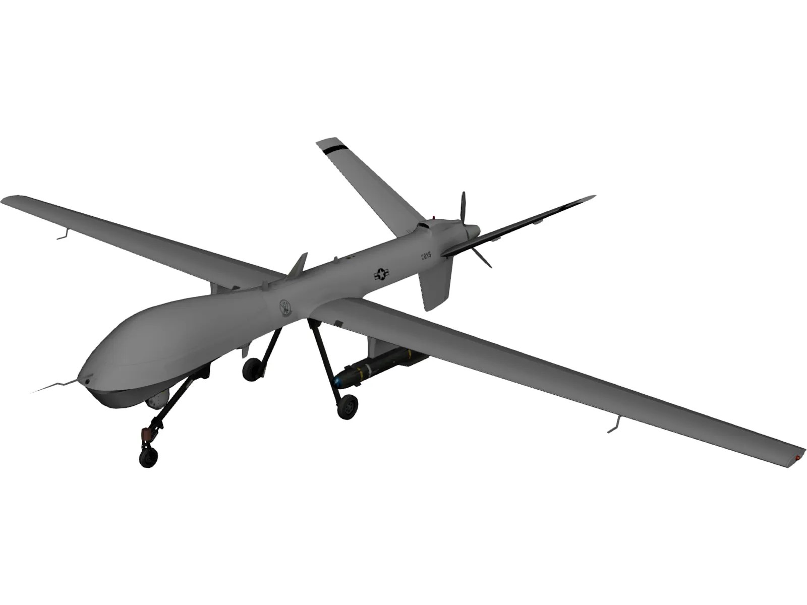 It is an upgraded version of the block 1 predator b. General Atomics MQ-9 Predator UAV Drone 3D Model - 3D CAD