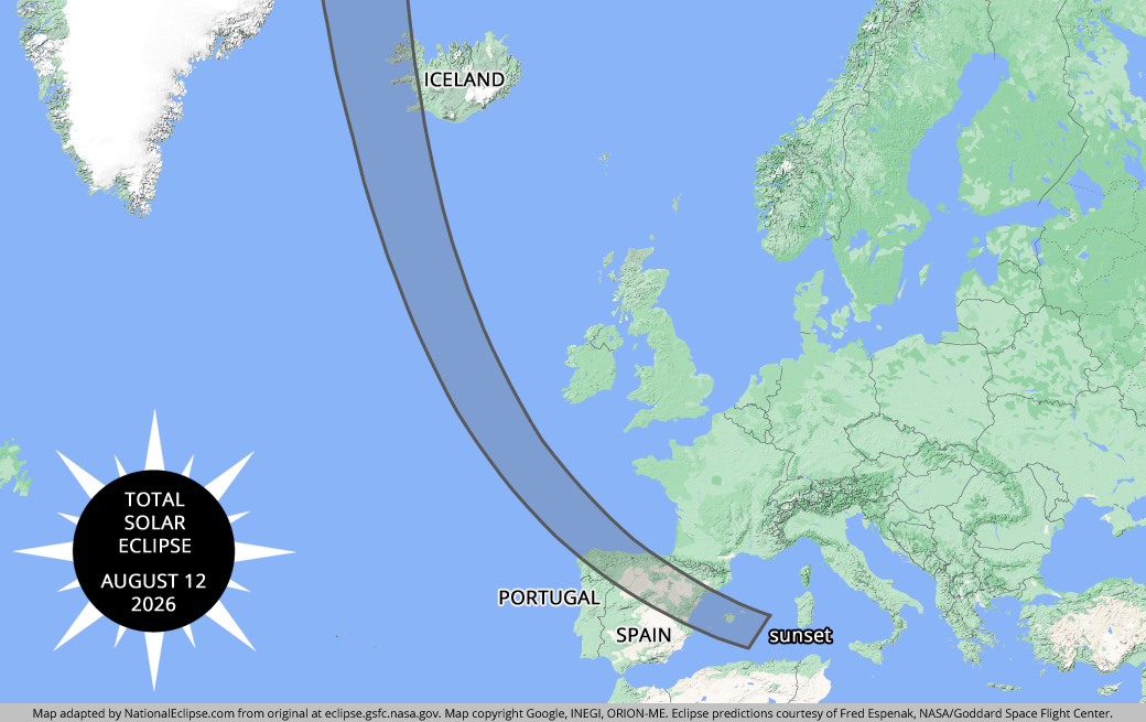 2026 Total Solar Eclipse American Paper Optics LLC 2026 Eclipse Map 2 