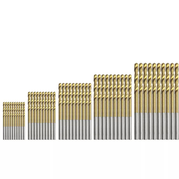 Drillpro 1/1.5/2/2.5/3mm HSS Titanium Coated Twist Drill Bits High Speed Steel Drill Bit Set