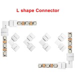 Corner Connector 3pin L Shape Solderless Connector 10mm Width For WS2812 5050 RGB Led Strip