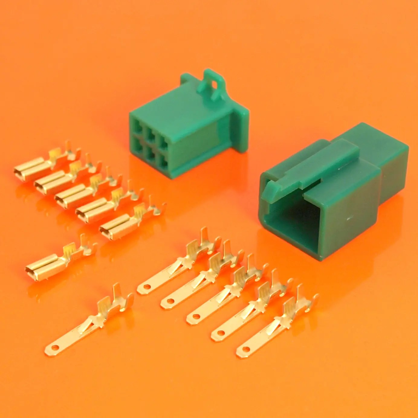 6 Way 2.8mm Green Mini Connector Kit » 3 Way Components