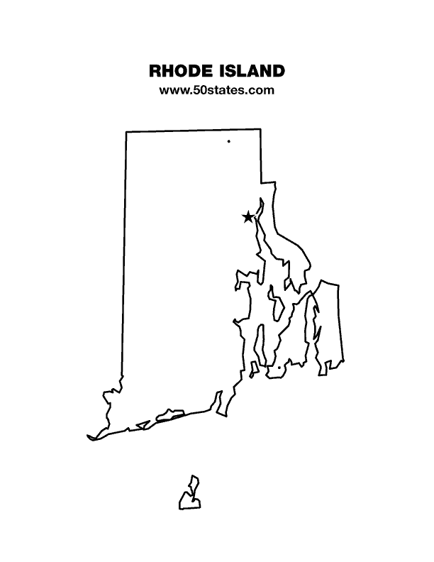 Rhode Island Counties Blank Map.
