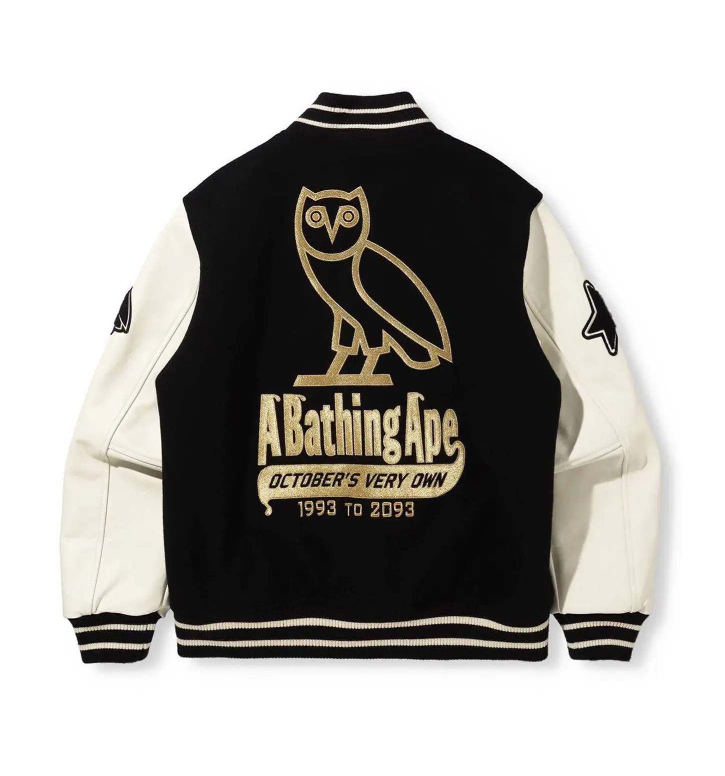 bape ovo  JACKET スタジャン M Bape x OVO Varsity Jacket - 8 Ball Jacket