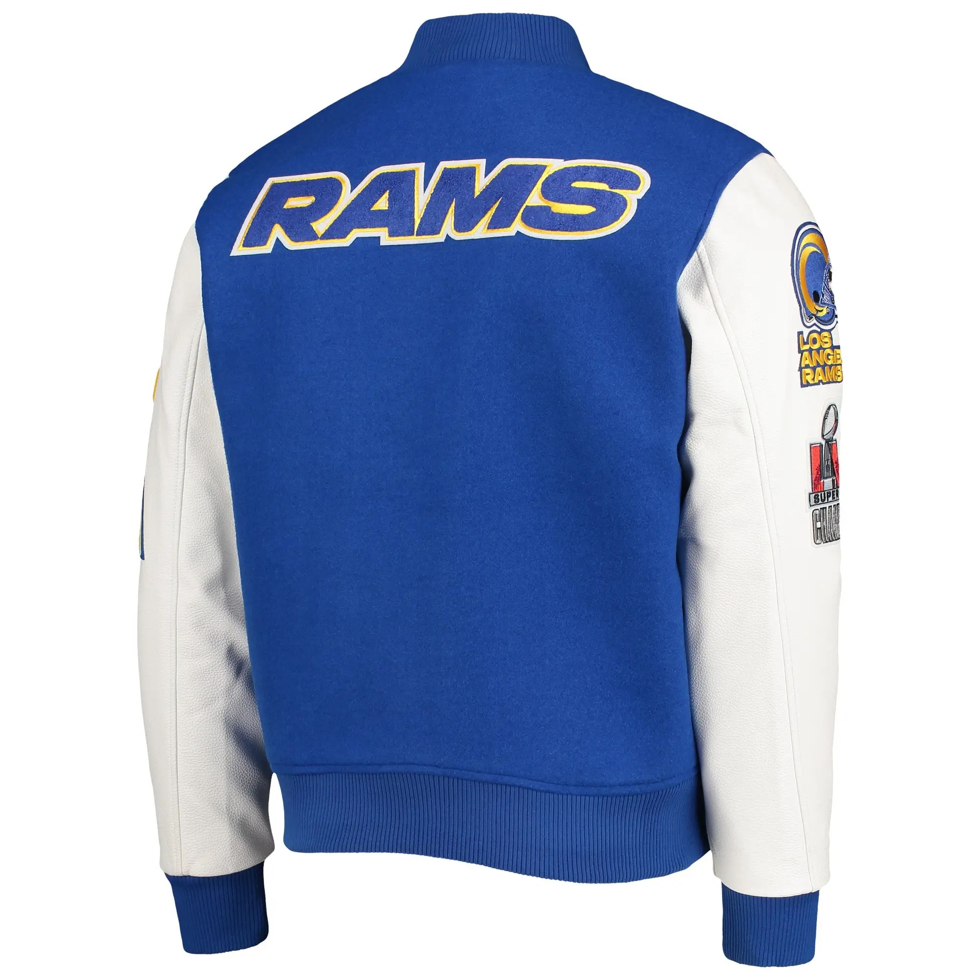 Los Angeles Rams Blue White Varsity Jacket 1