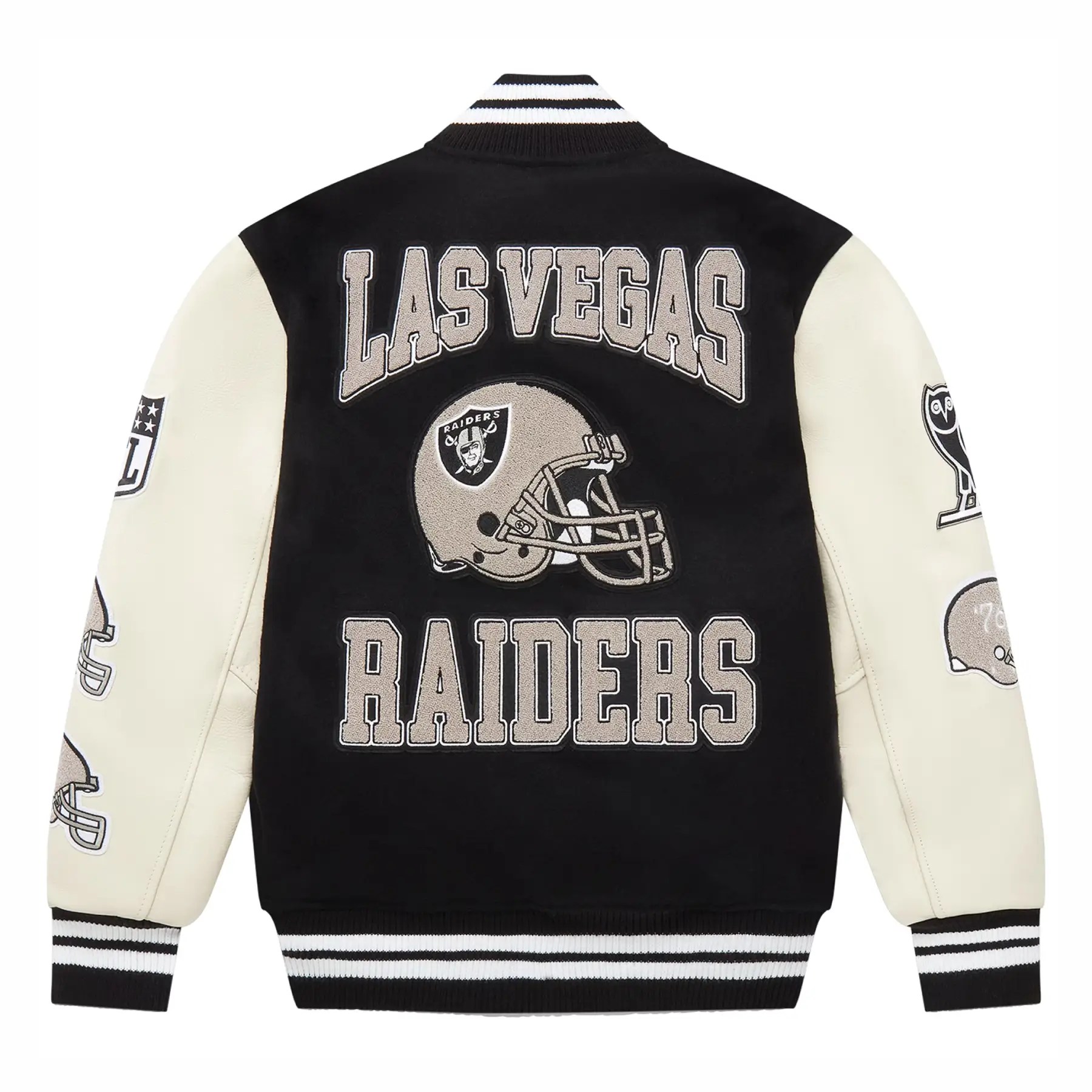 OVO x NFL Las Vegas Raiders Black Full-Snap Varsity Jacket