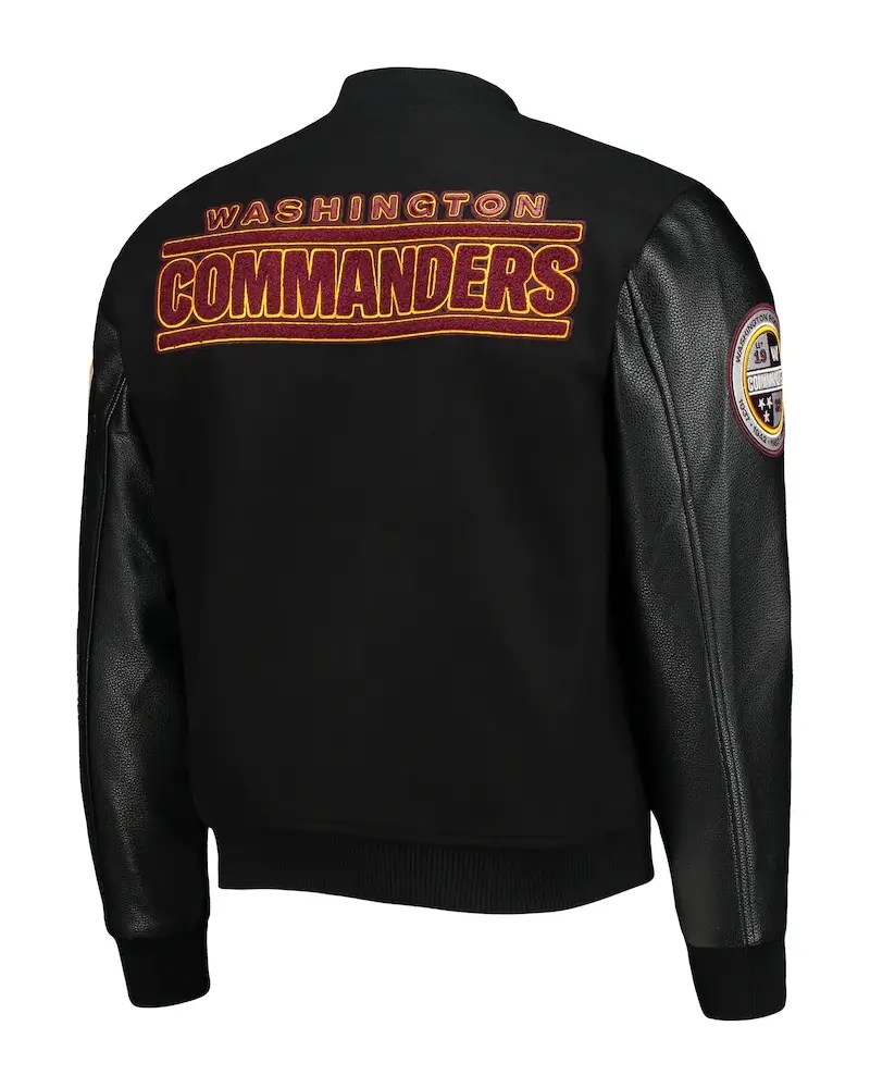 Washington Commanders Black Letterman Jacket 2