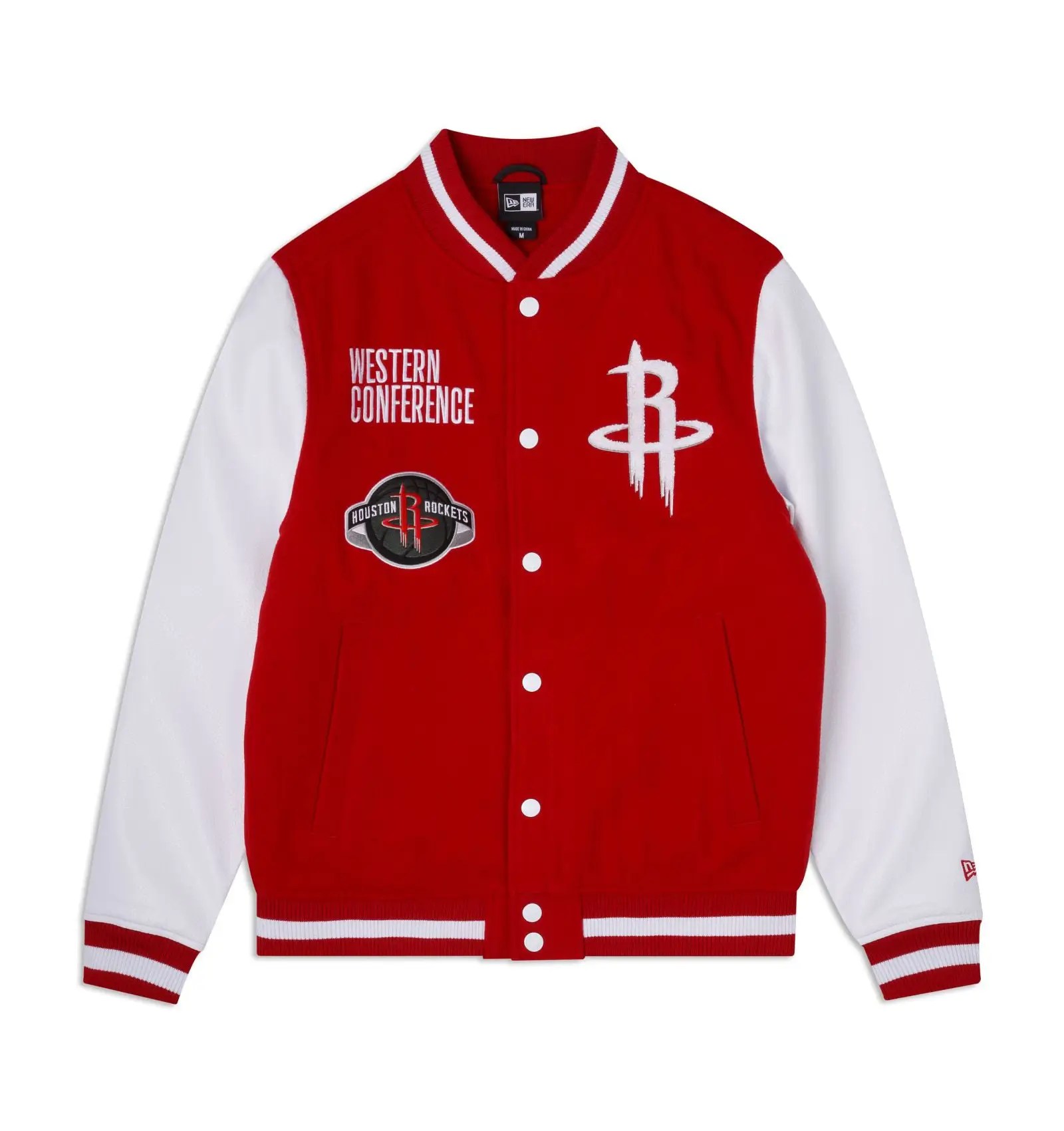 Houston Rockets Western Conference Red White Wool Varsity Jacket 1