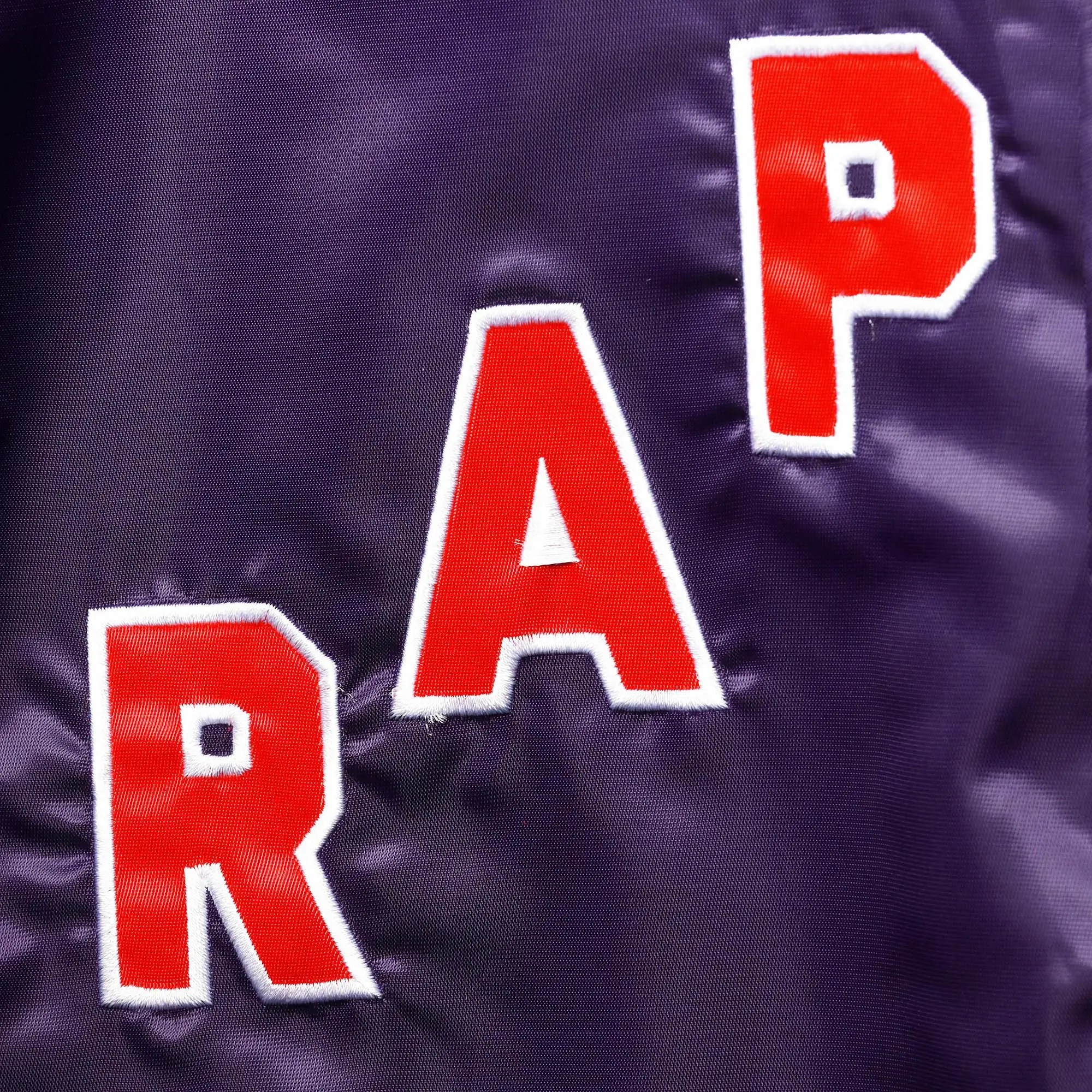 Toronto Raptors Starter PurpleRedWhite Tricolor Remix Raglan Varsity Jacket 3