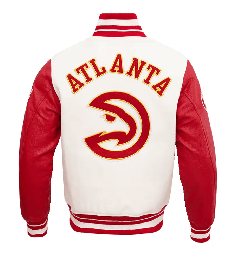 Alternative view of Atlanta Hawks Retro Classic Rib Wool & Leather Varsity Jacket
