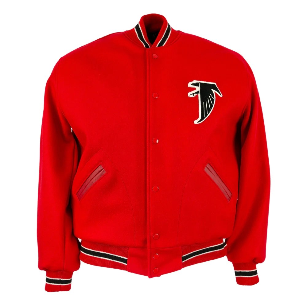 Atlanta Falcons Ebbets 1967 Authentic Red Wool Varsity Jacket