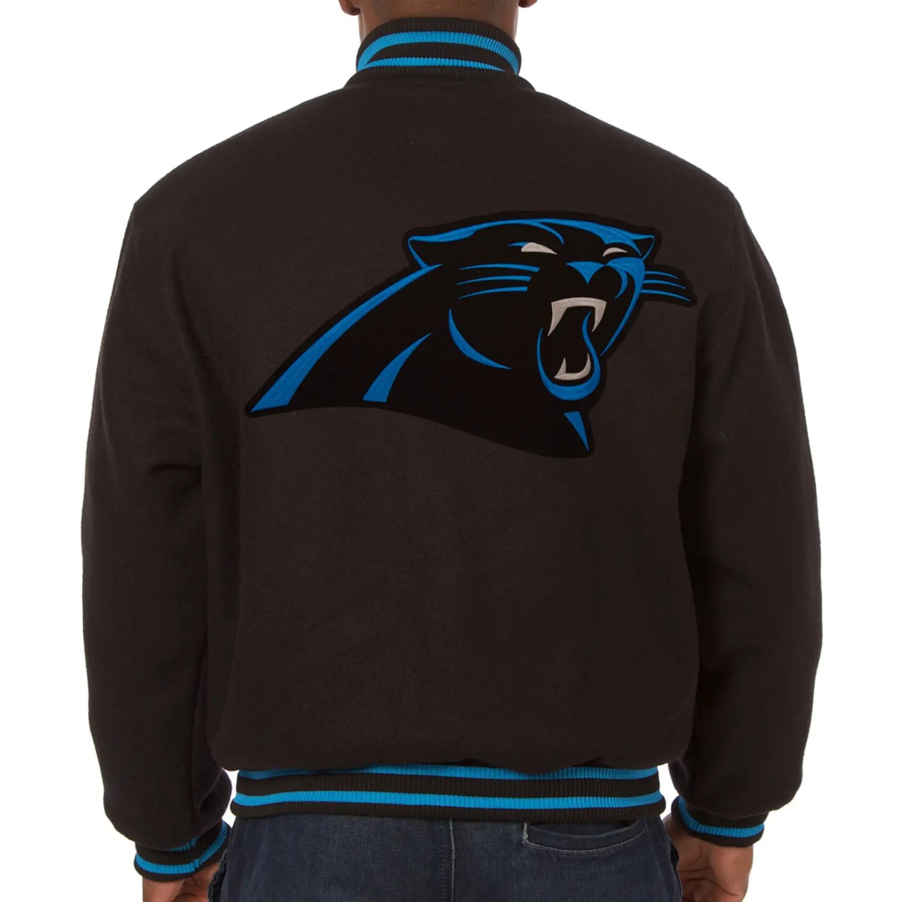 Alternative view of Carolina Panthers One Color Classic Rib Wool Varsity Jacket