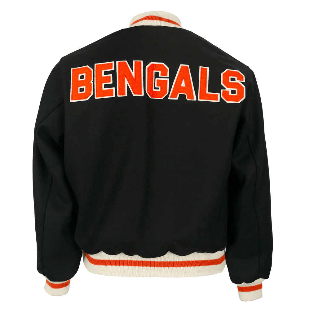 Alternative view of Cincinnati Bengals Ebbets 1968 Authentic Wool Varsity Jacket