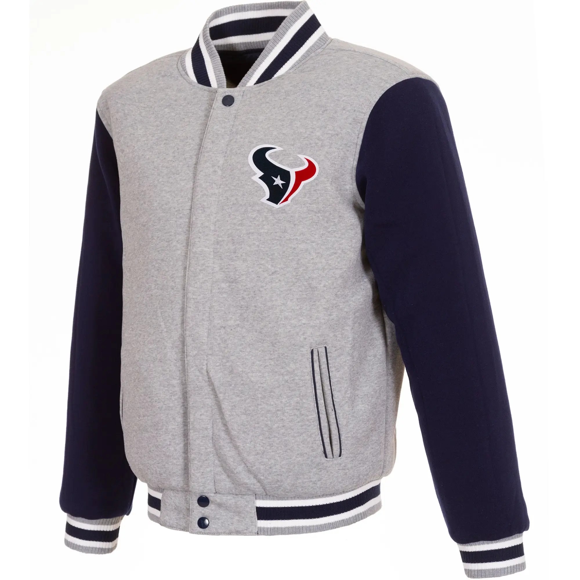 Houston Texans Two Tone Classic Rib Wool Varsity Jacket