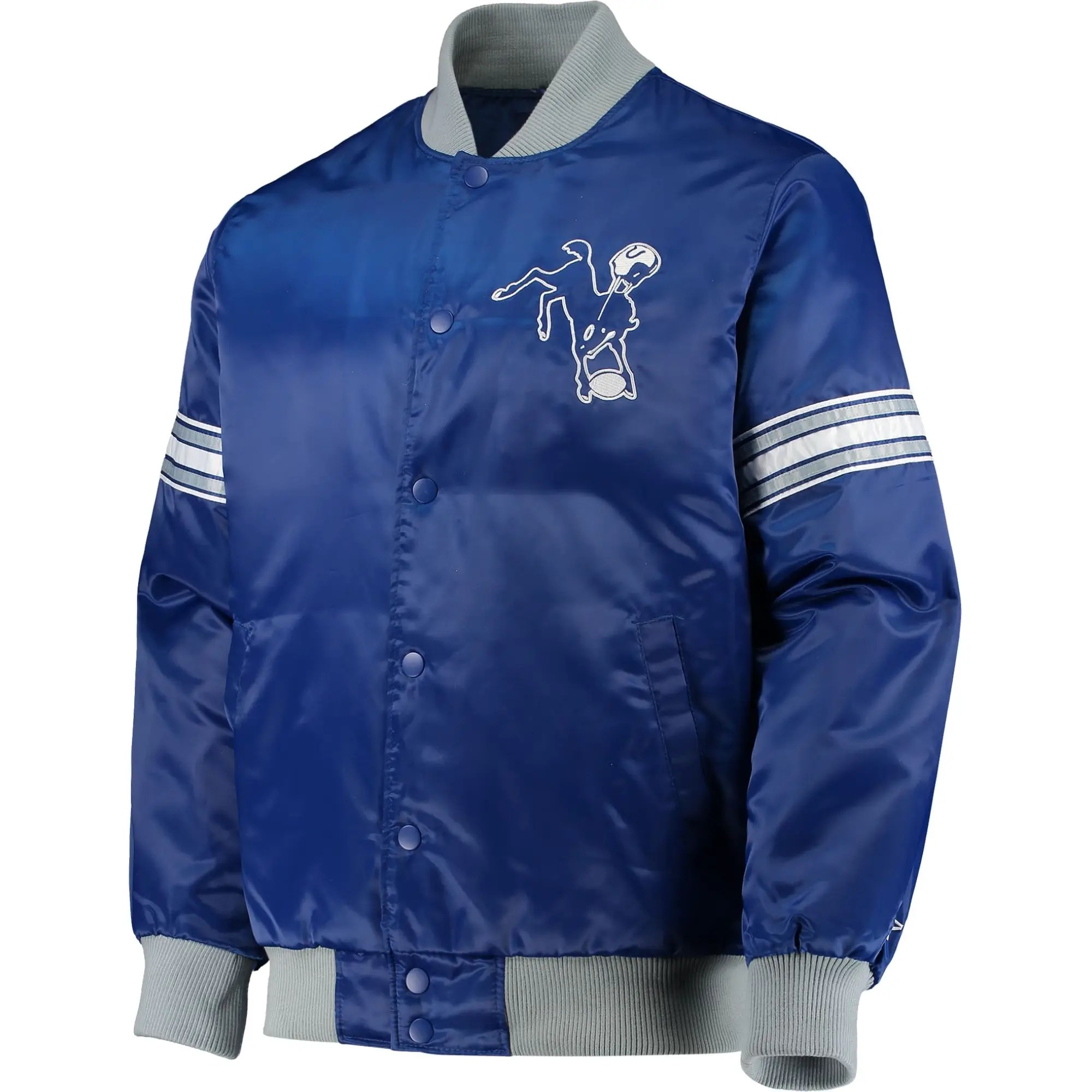 Indianapolis Colts Historic Logo Classic Rib Satin Varsity Jacket