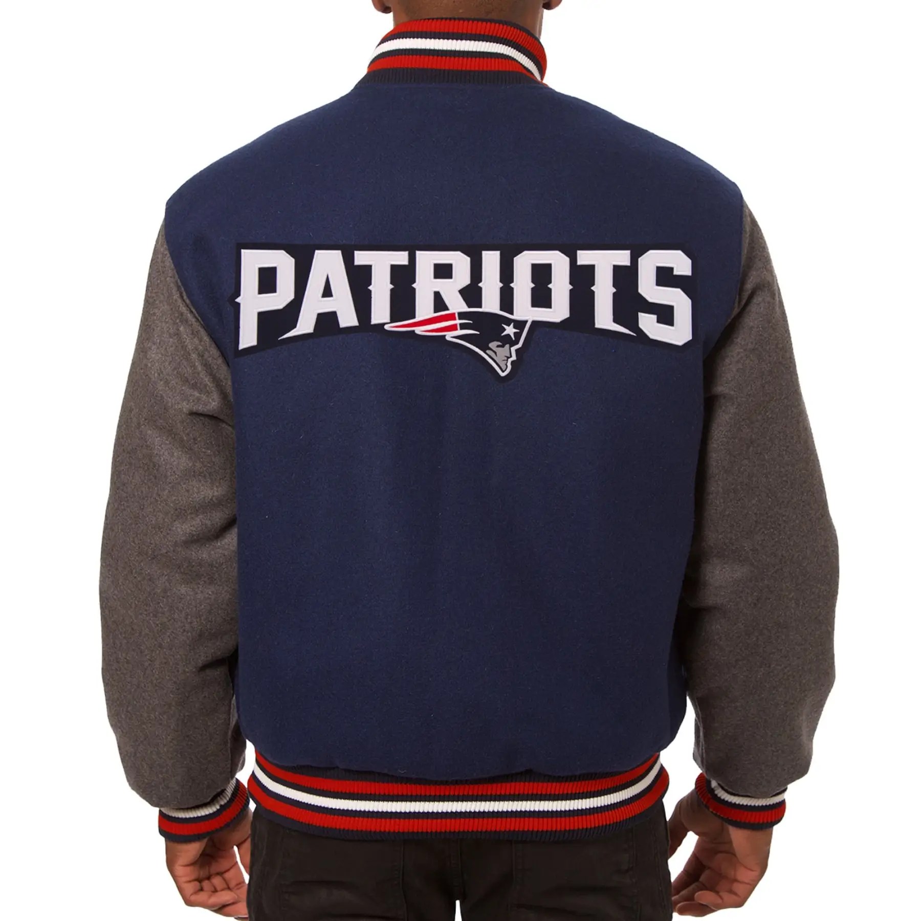 Alternative view of New England Patriots Two Tone Classic Rib Wool Varsity Jacket