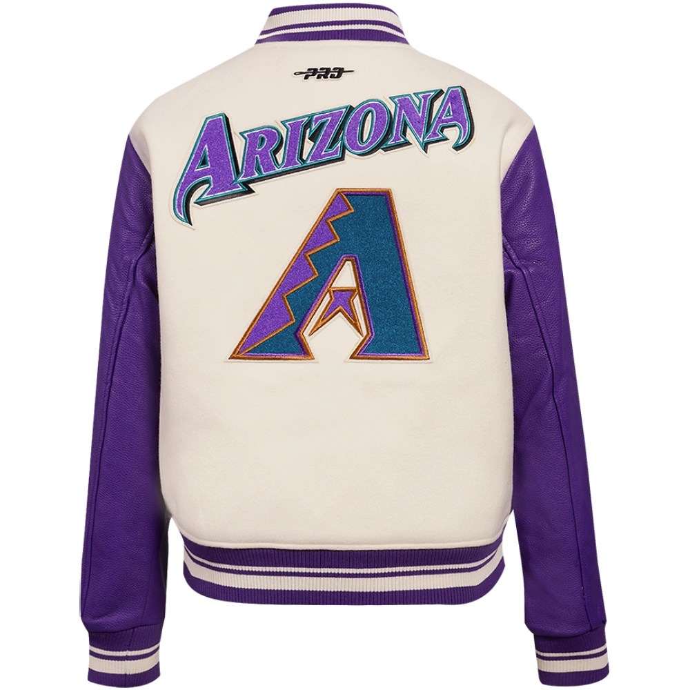 Alternative view of Women's Arizona Diamondbacks Retro Classic Wool & Leather Varsity Jacket