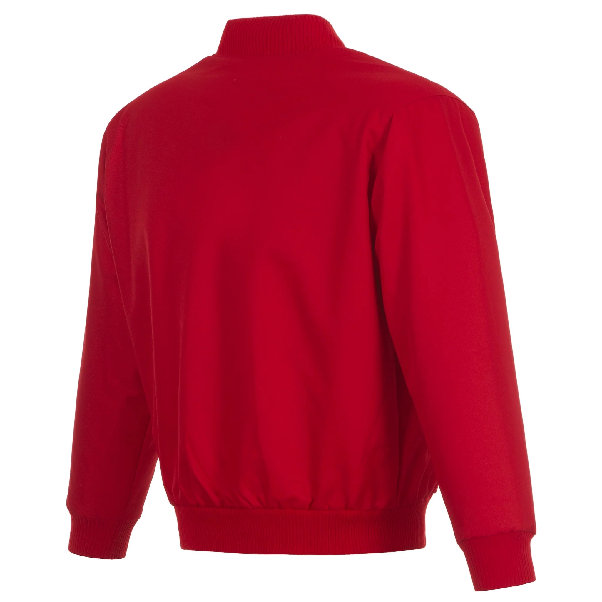 Alternative view of Calgary Flames One Color Embroidered Red Poly Twill Varsity Jacket