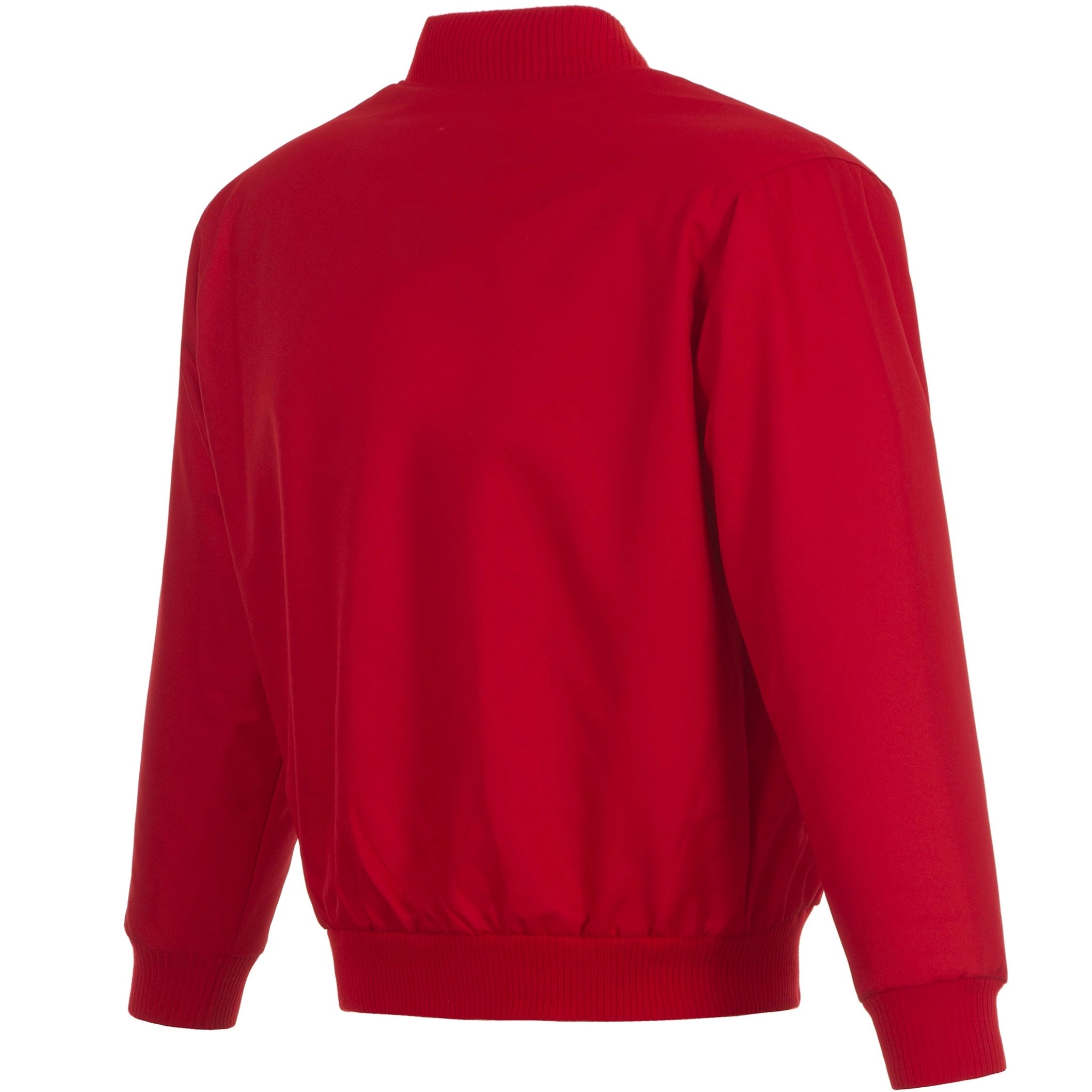 Alternative view of Carolina Hurricanes One Color Rib Knitted Polyester Red Varsity Jacket