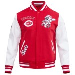 Cincinnati Reds Retro Classic Classic Rib Knitted Wool & Leather Varsity Jacket