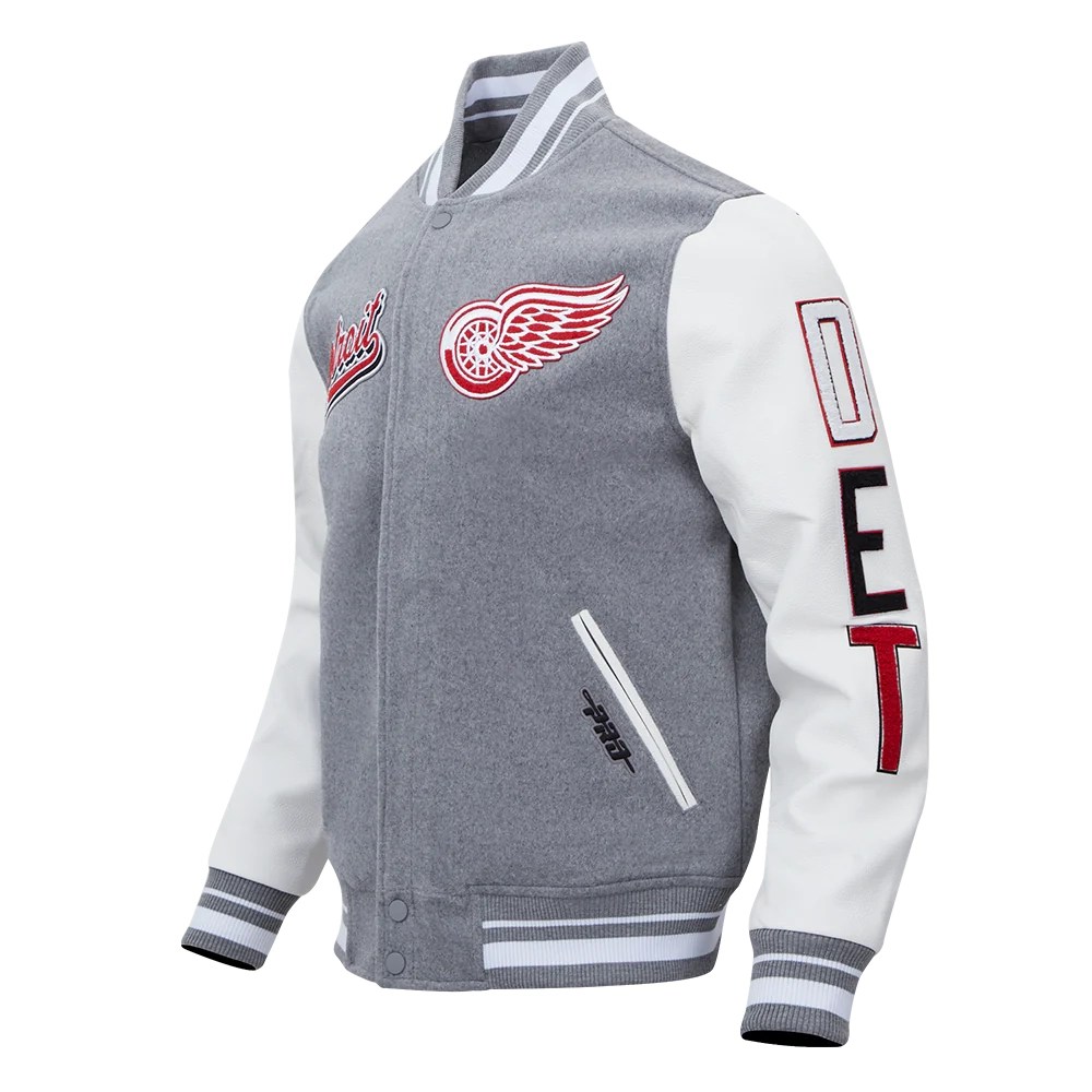 Alternative view of Detroit Red Wings  Script Tail Wool & Leather Varsity Jacket