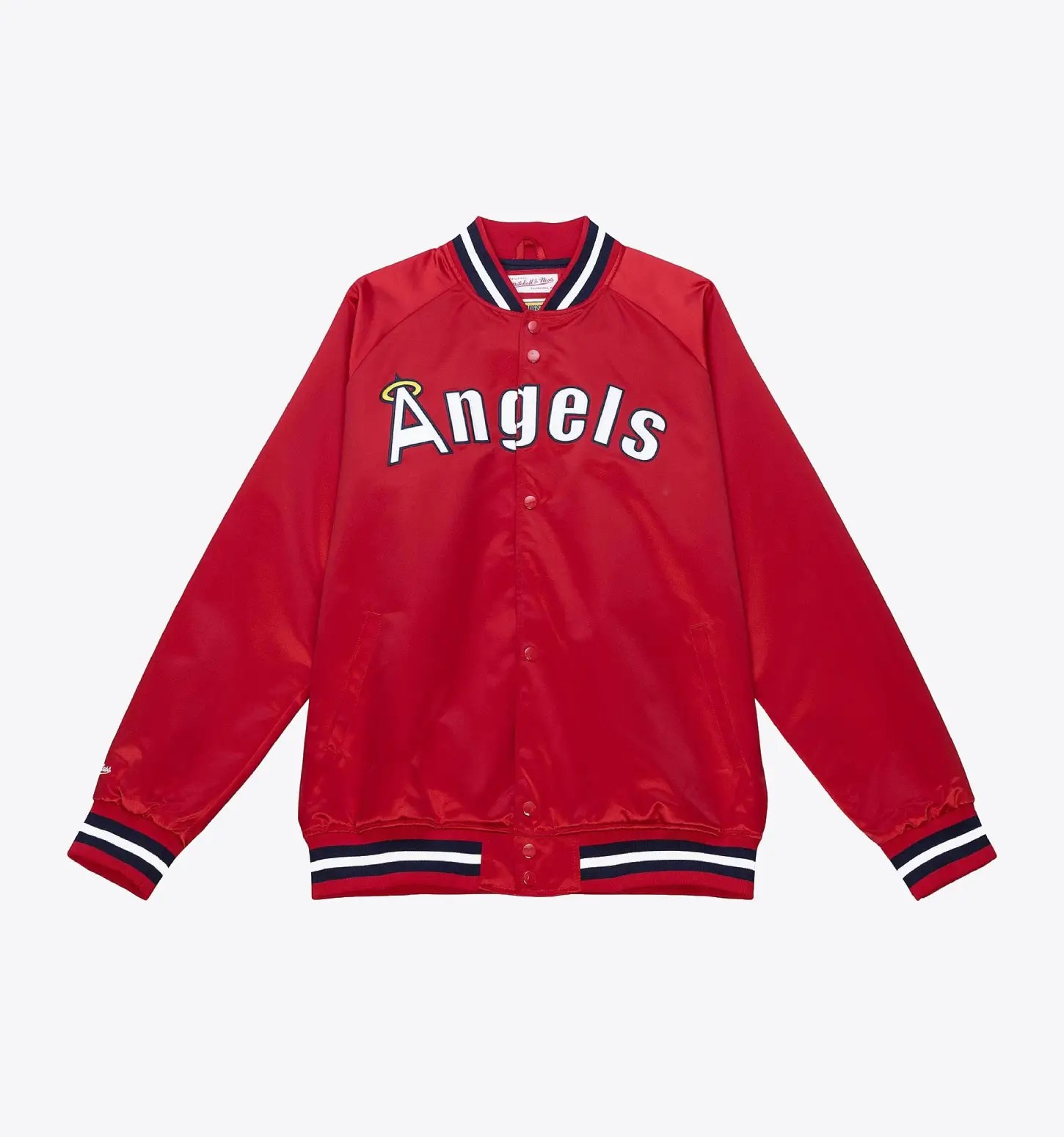 Los Angeles Angels Throwback Wordmark Satin Varsity Jacket