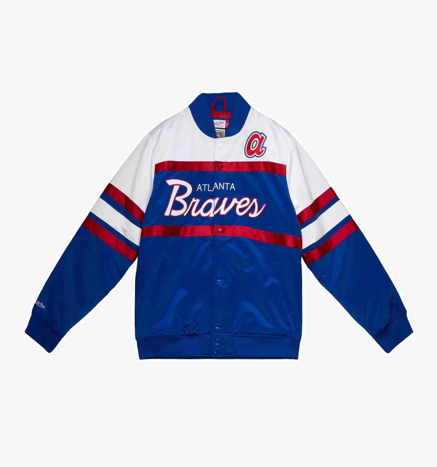 Atlanta Braves Special Script Heavyweight Full-Snap Satin Varsity Jacket