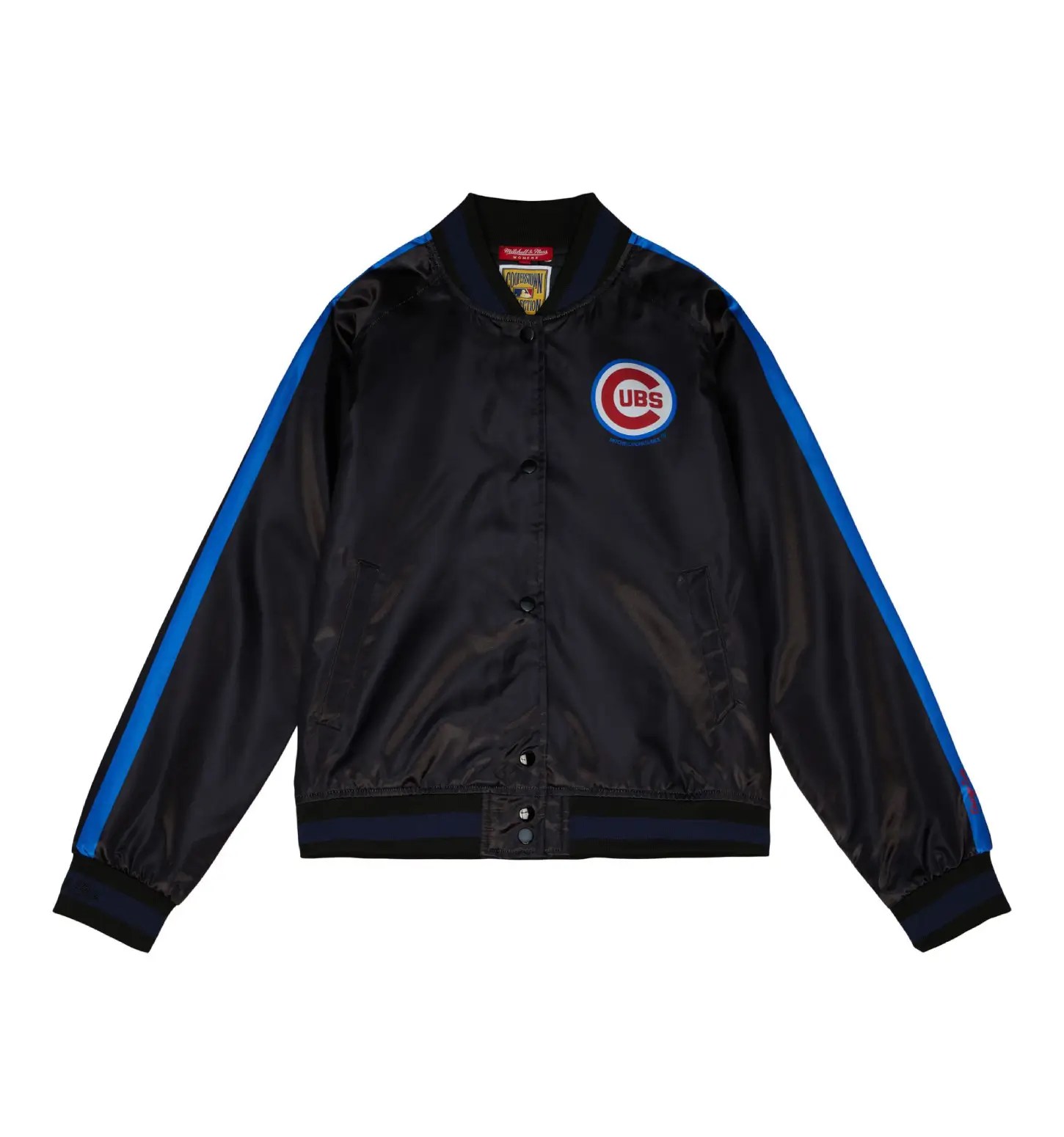 Chicago Cubs Raglan Satin Full-Snap Full-Snap Satin Varsity Jacket