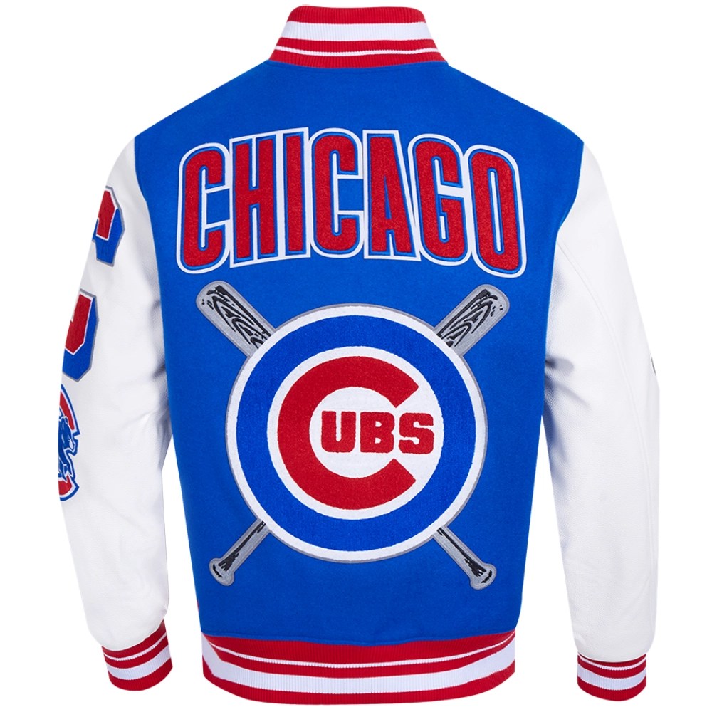 Alternative view of Chicago Cubs Mashup Rib Wool & Leather Varsity Jacket