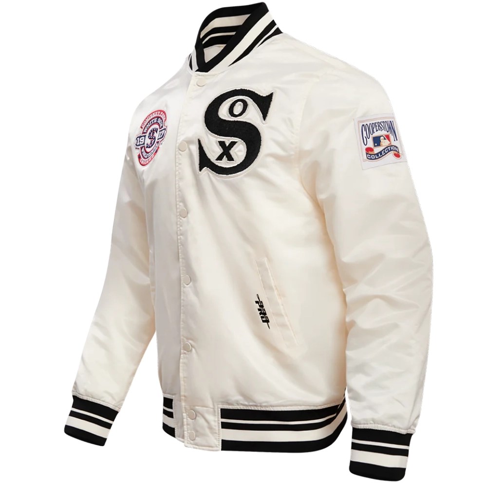 Alternative view of Chicago White Sox Men's Retro Classic Rib Satin Varsity Jacket