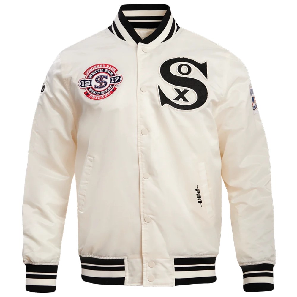 Chicago White Sox Men's Retro Classic Rib Satin Varsity Jacket