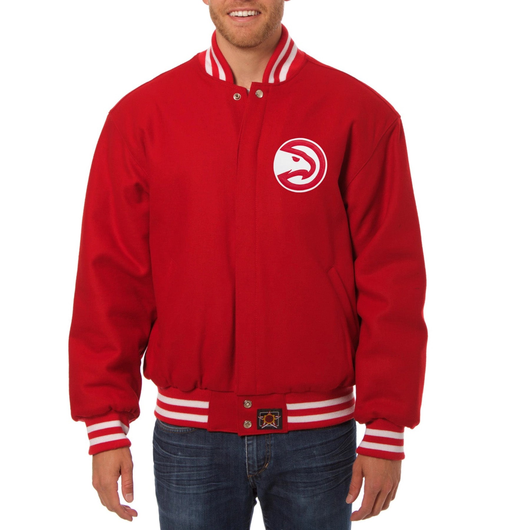 Atlanta Hawks One Color Full Red Wool Varsity Jacket
