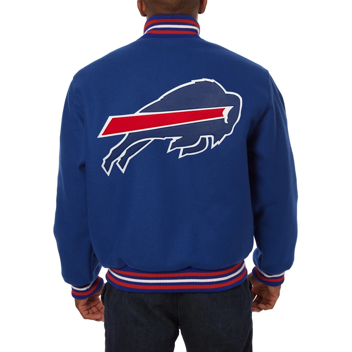 Alternative view of Buffalo Bills One Color Handmade Full - Wool Blue Varsity Jacket