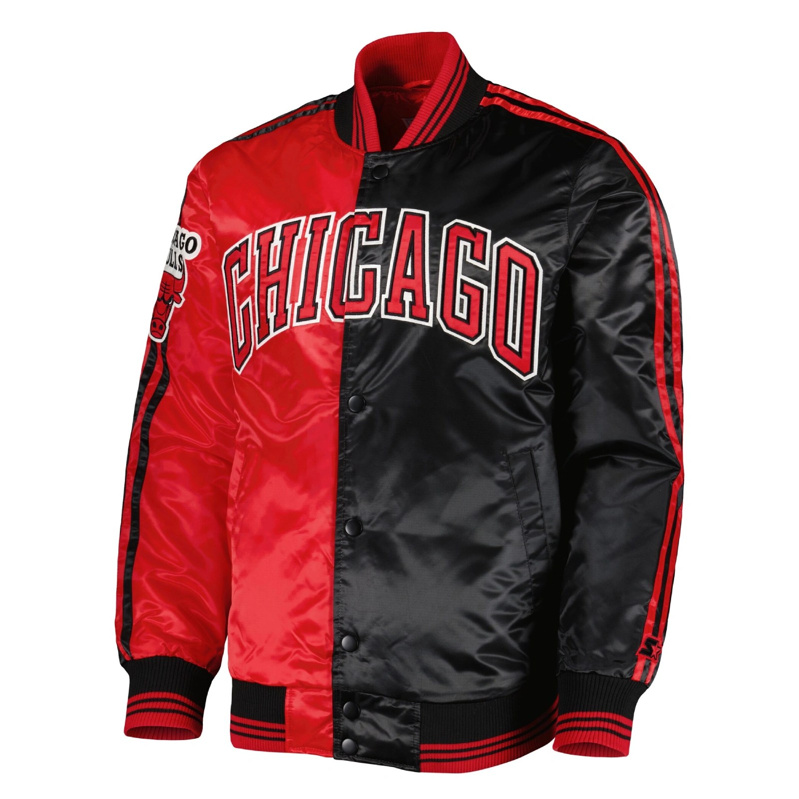 CHICAGO BULLS スタジャン ブラック/レッド リバーシブル M jhdesign Chicago Bulls championship Rev ブルズ チャンピオン