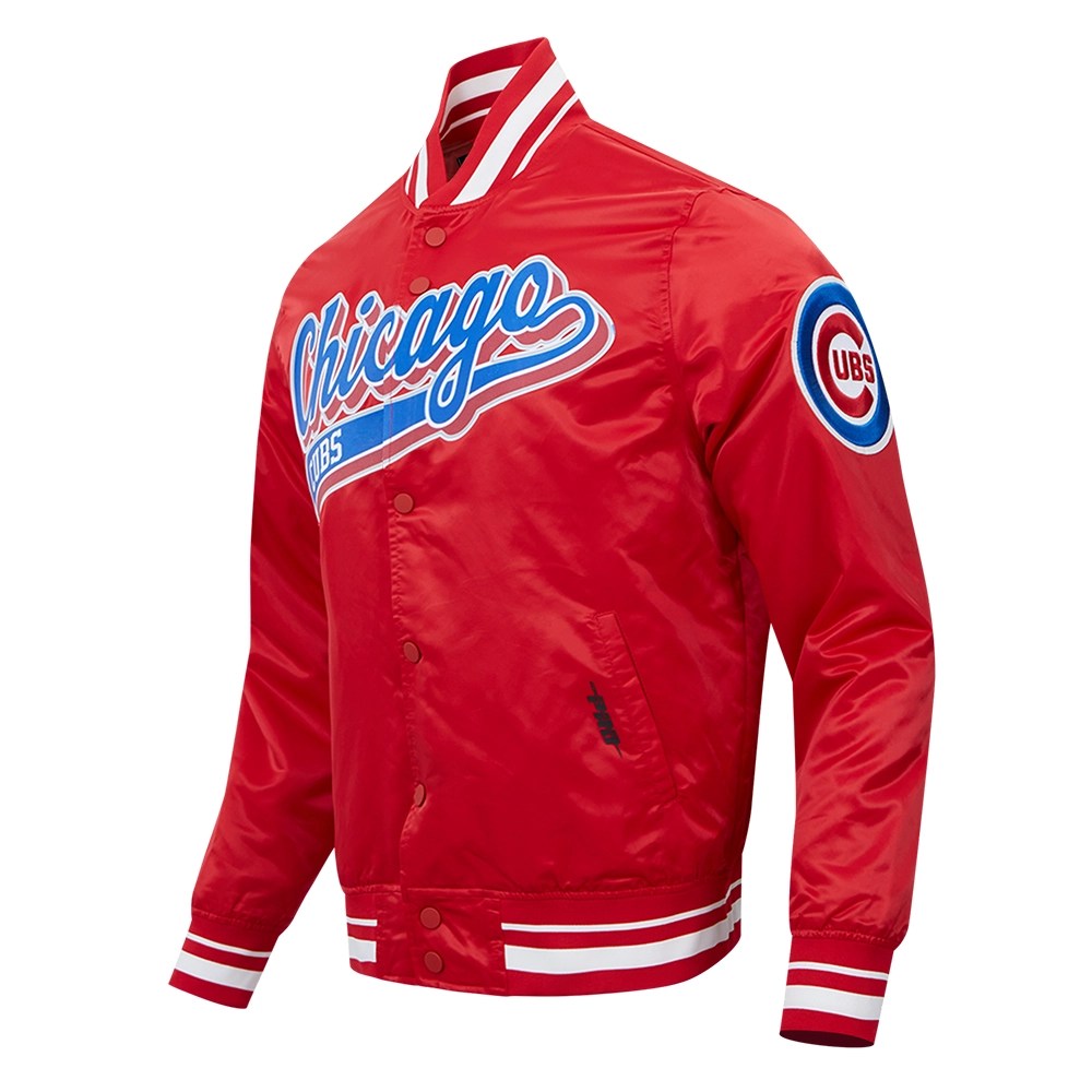 Alternative view of Chicago Cubs Script Tail Satin Jacket - Red