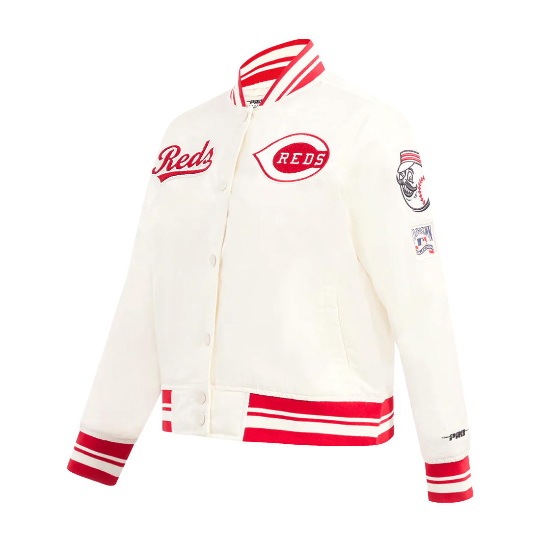 Alternative view of Cincinnati Reds Retro Classic Women's Full-Snap Satin Varsity Jacket