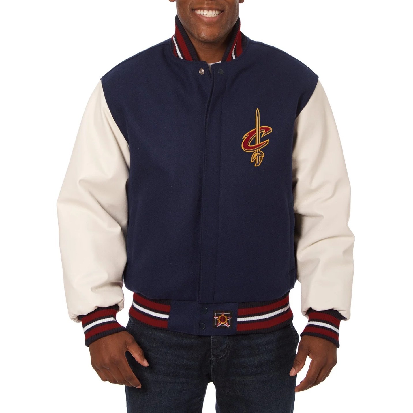 Cleveland Cavaliers スタジアムジャケット L Big and Tall White Full Zip Jacket | Center Court, the