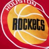 Houston Rockets Full-Snap Hardwood Classics Satin Varsity Red Jacket - Image 3