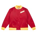 Houston Rockets Full-Snap Hardwood Classics Satin Varsity Red Jacket