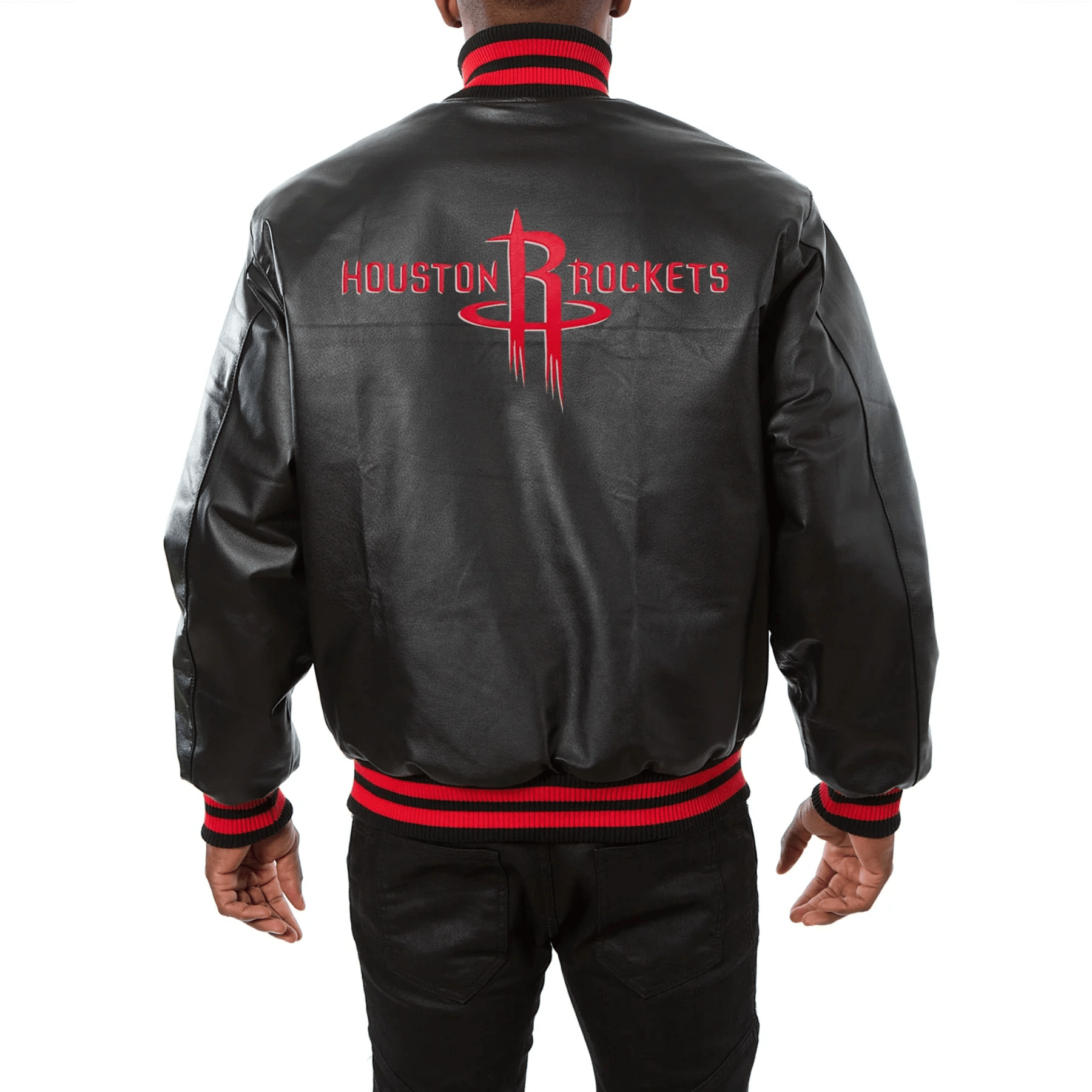 Alternative view of Houston Rockets Full Leather Black Varsity Jacket