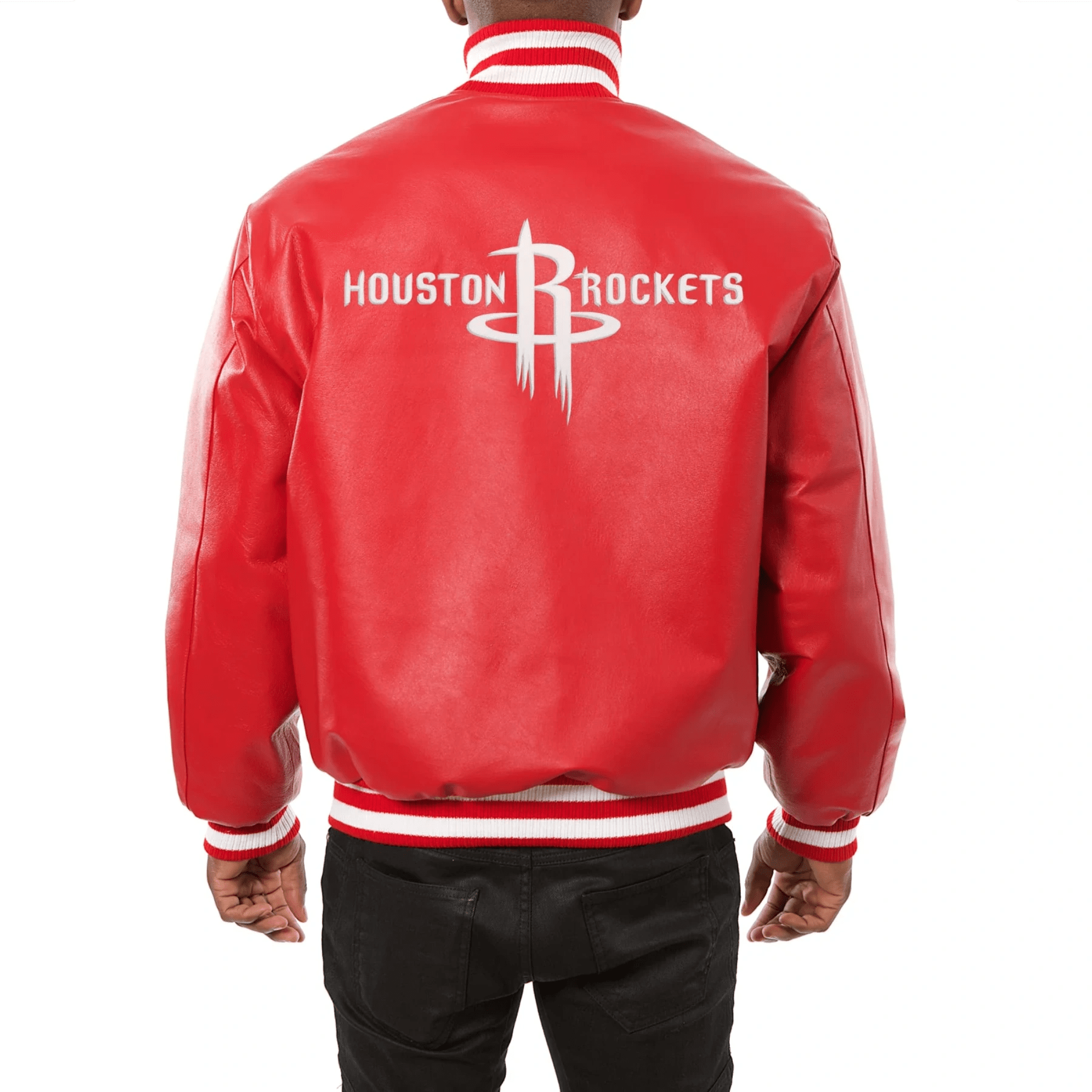 Alternative view of Houston Rockets Full Leather Red Varsity Jacket