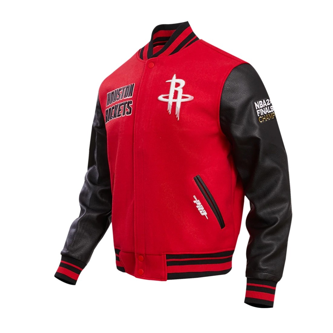 Alternative view of Houston Rockets Retro Classic Wool & Leather Varsity Red/Black Jacket