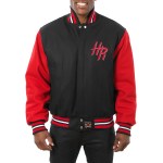 Houston Rockets Two Tone Wool Varsity Navy/Red Jacket