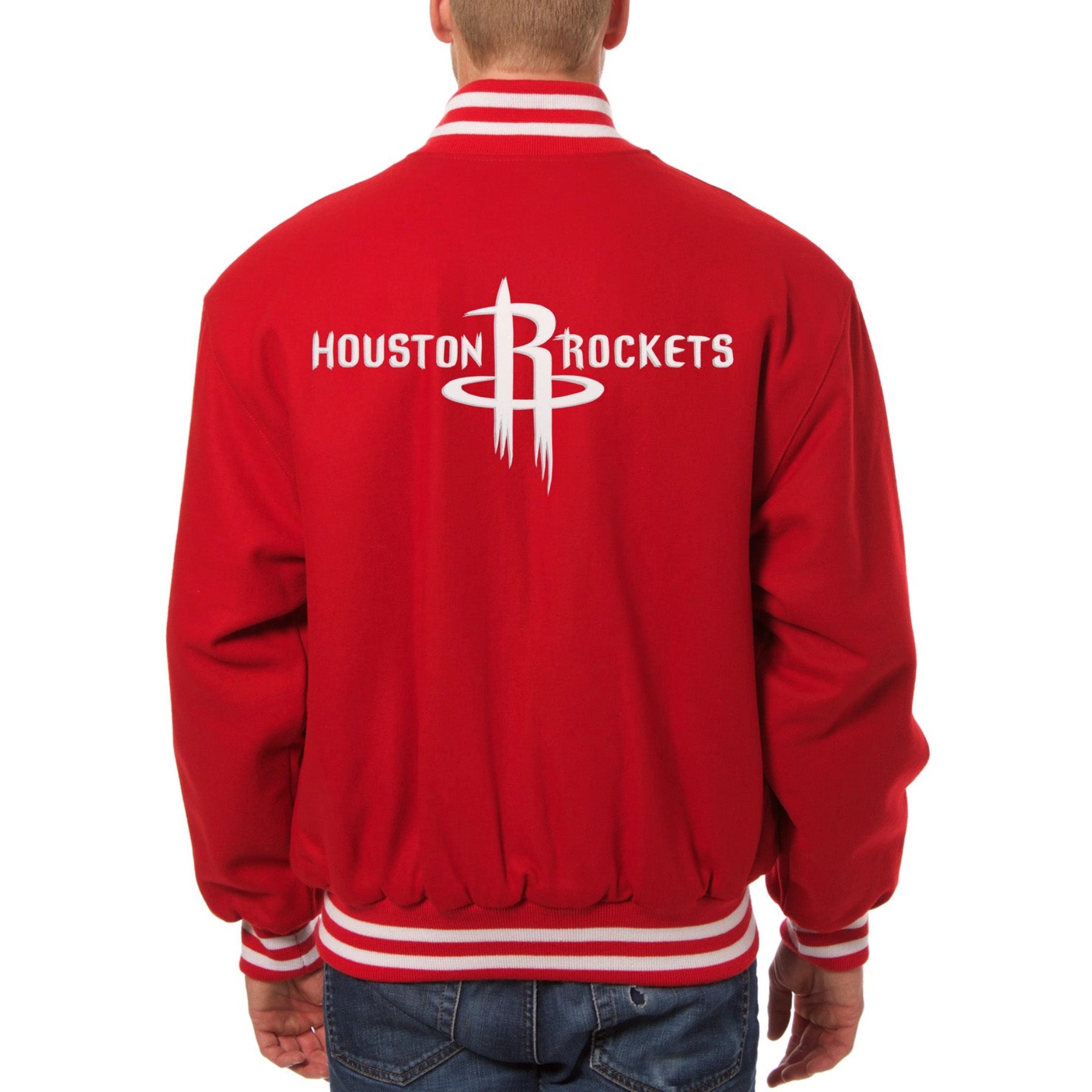 Alternative view of Houston Rockets One Color Full Wool Red Varsity Jacket