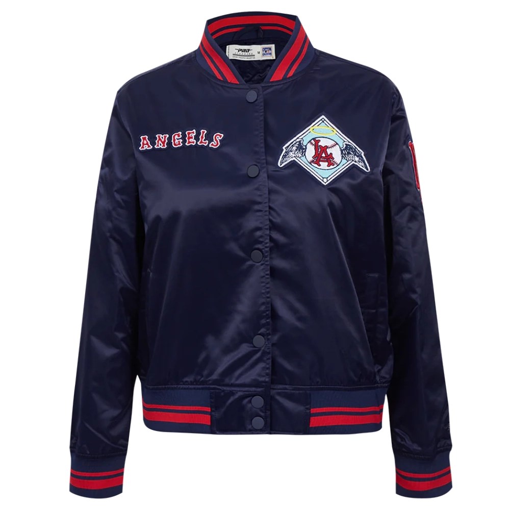 Angels MLB公認 サテンジャケット ネイビー Vintage 90's MLB Anaheim Angels Starter Diamond Collection