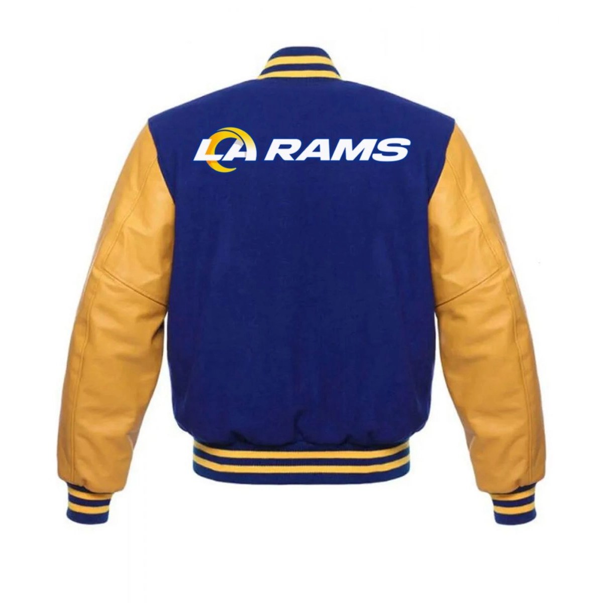 Alternative view of Los Angeles Rams Letterman LA Rams Blue/Yellow Wool & Leather Varsity Jacket