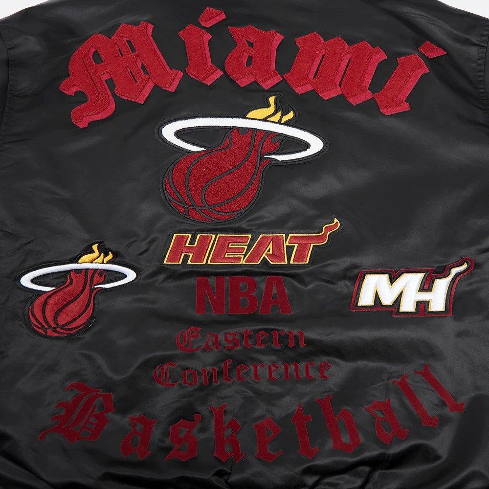 NBA Miami ヒートスタジャン ブラック　カシミヤ 100 サイズM Shop Pro Standard Miami Heat Remix Varsity Jacket BMH653011
