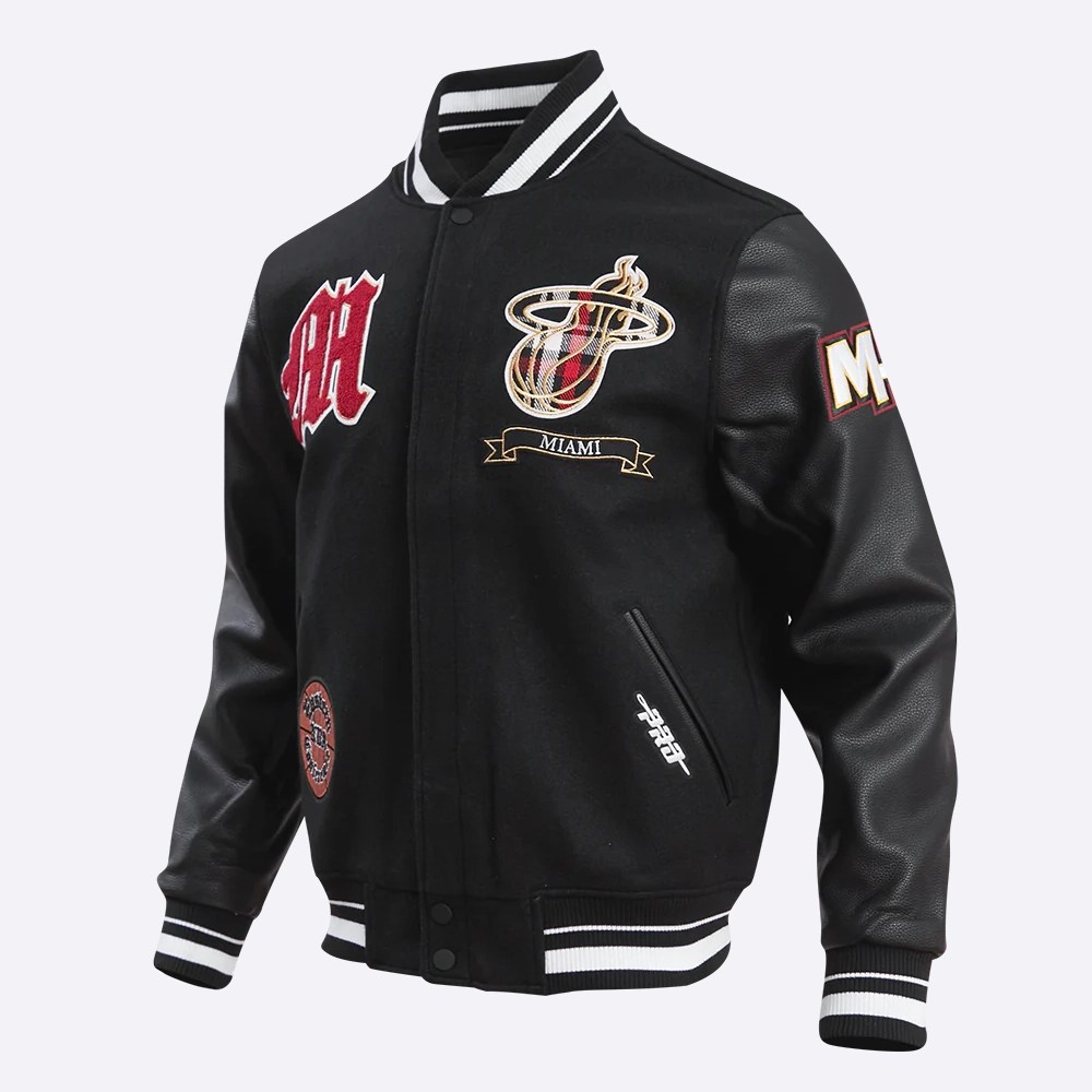 NBA Miami ヒートスタジャン ブラック　カシミヤ 100 サイズM Miami Heat Jackets - NBA Apparel