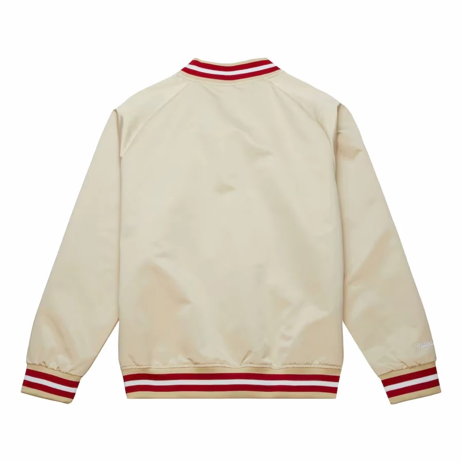 Alternative view of Minnesota Wild Team Lightweight Satin Full-Snap White Satin Varsity Jacket