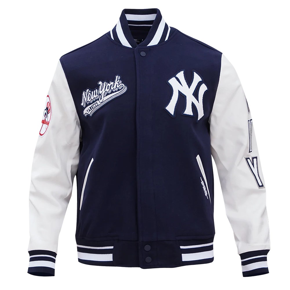 Alternative view of New York Yankees Script Tail Wool & Leather Varsity Jacket